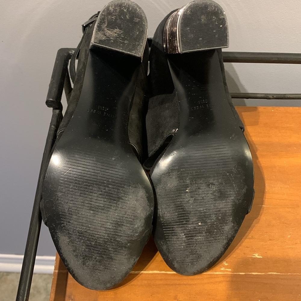Nine West Black Leather Sandals with Ankle Strap - Picture 5 of 6